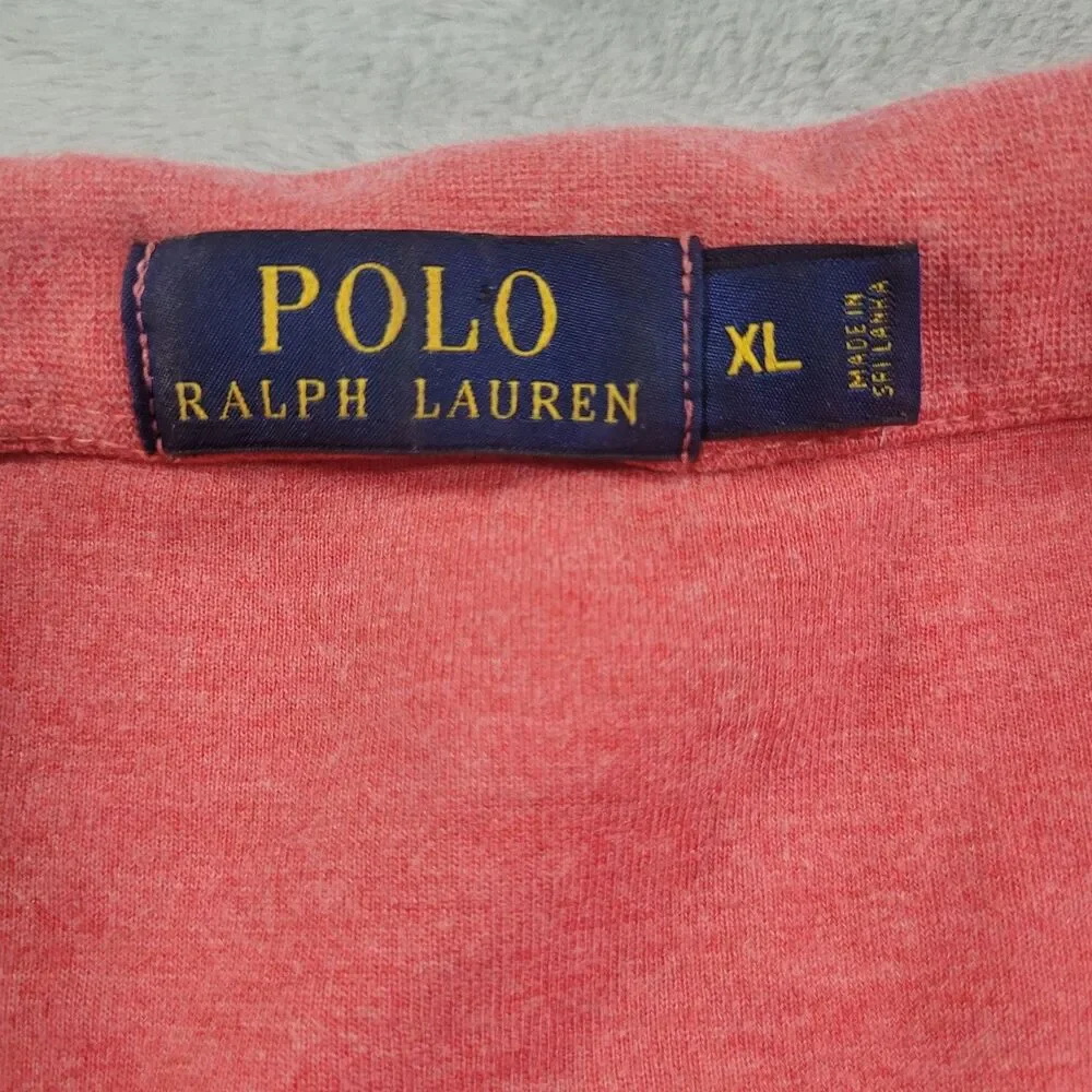 Polo Ralph Lauren Sweater Mens XL Red 1/4 Zip Mock Neck Cotton Blend Long Sleeve